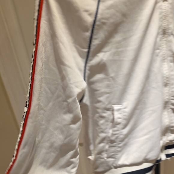 Champion White Track Jacket with Red and Navy Accents - Picture 6 of 7